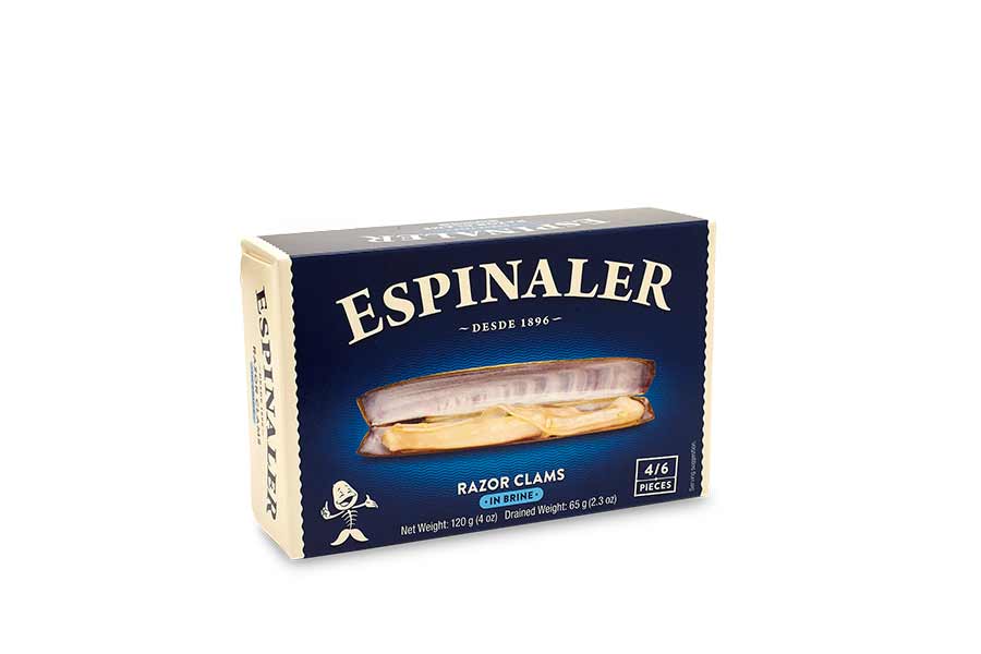 Espinaler · Razor Clams (Trimmed) 4/6 · Classic Line  (Navajas en Salmuera) Galicia, Spain